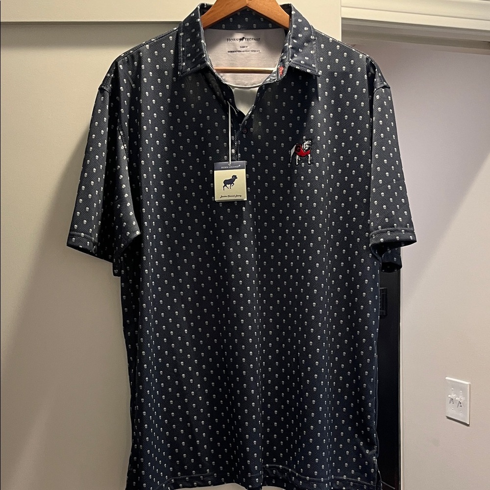 Men's Horn Legend UGA University of Georgia Polo Shirt Large